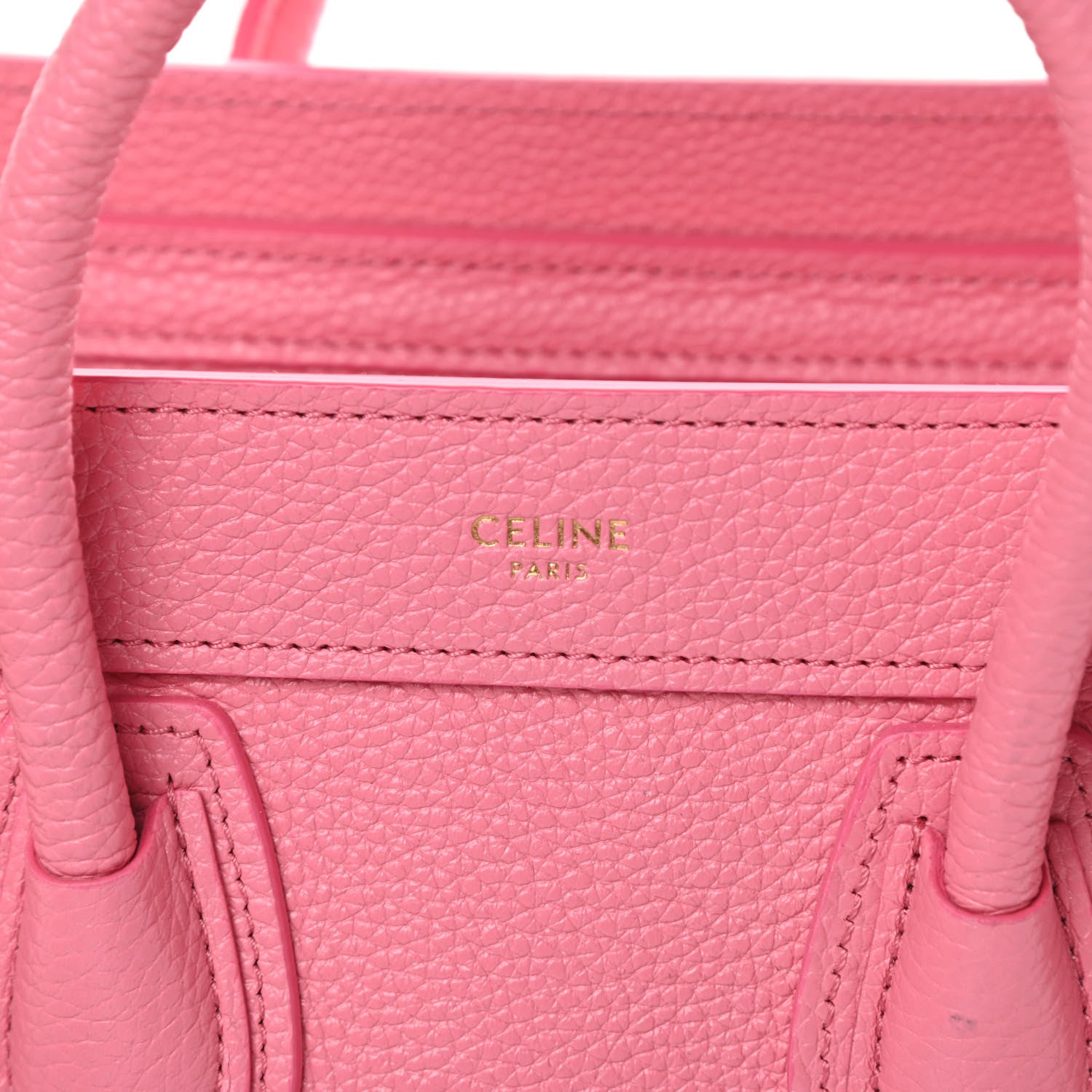 Celine Drummed Calfskin Nano Luggage Flamingo 6 of 16