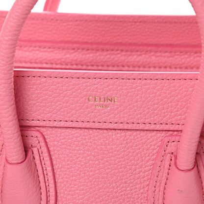 Celine Drummed Calfskin Nano Luggage Flamingo 6 of 16