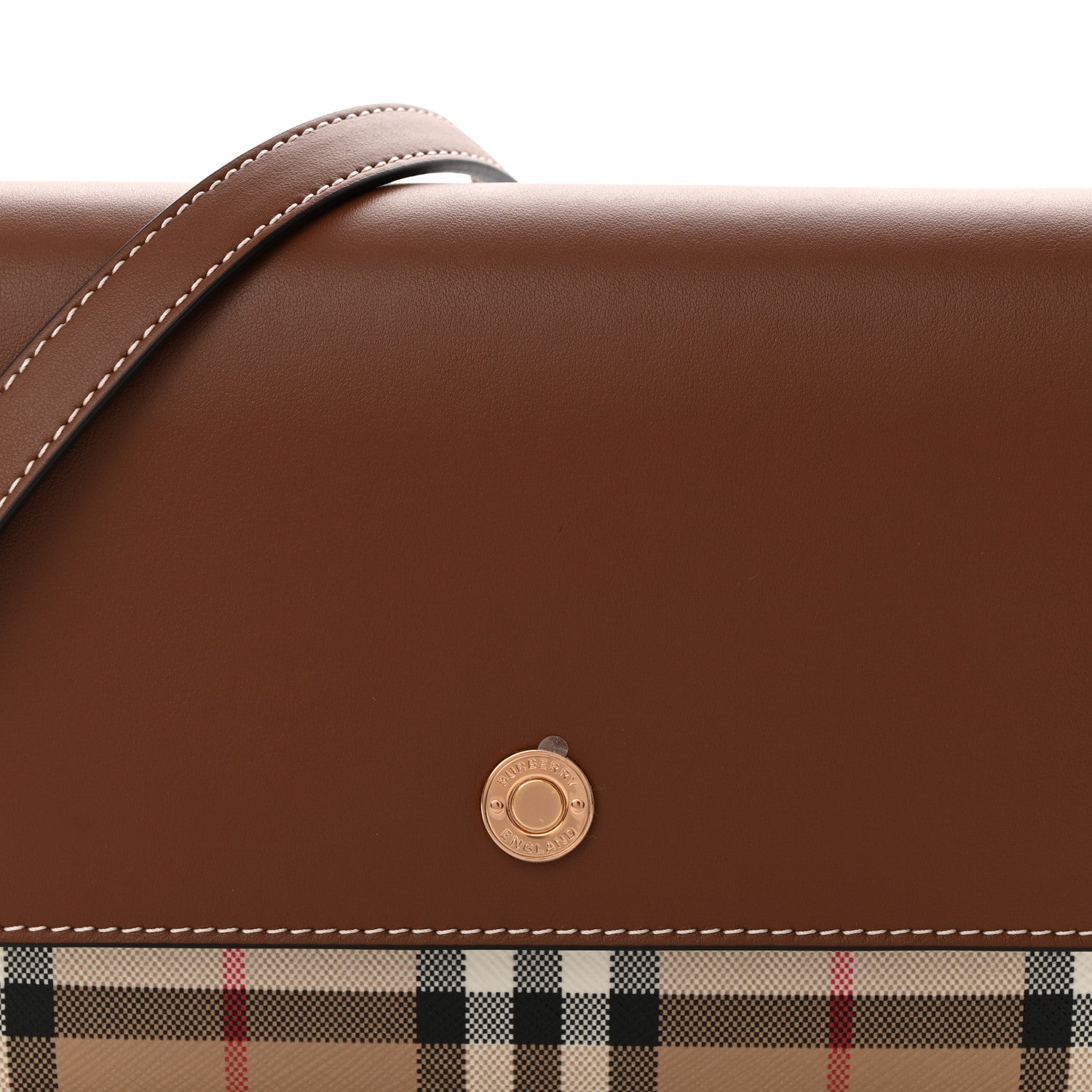 Burberry Calfskin Vintage Check New Hampshire Bag Archive Beige Tan 8 of 11