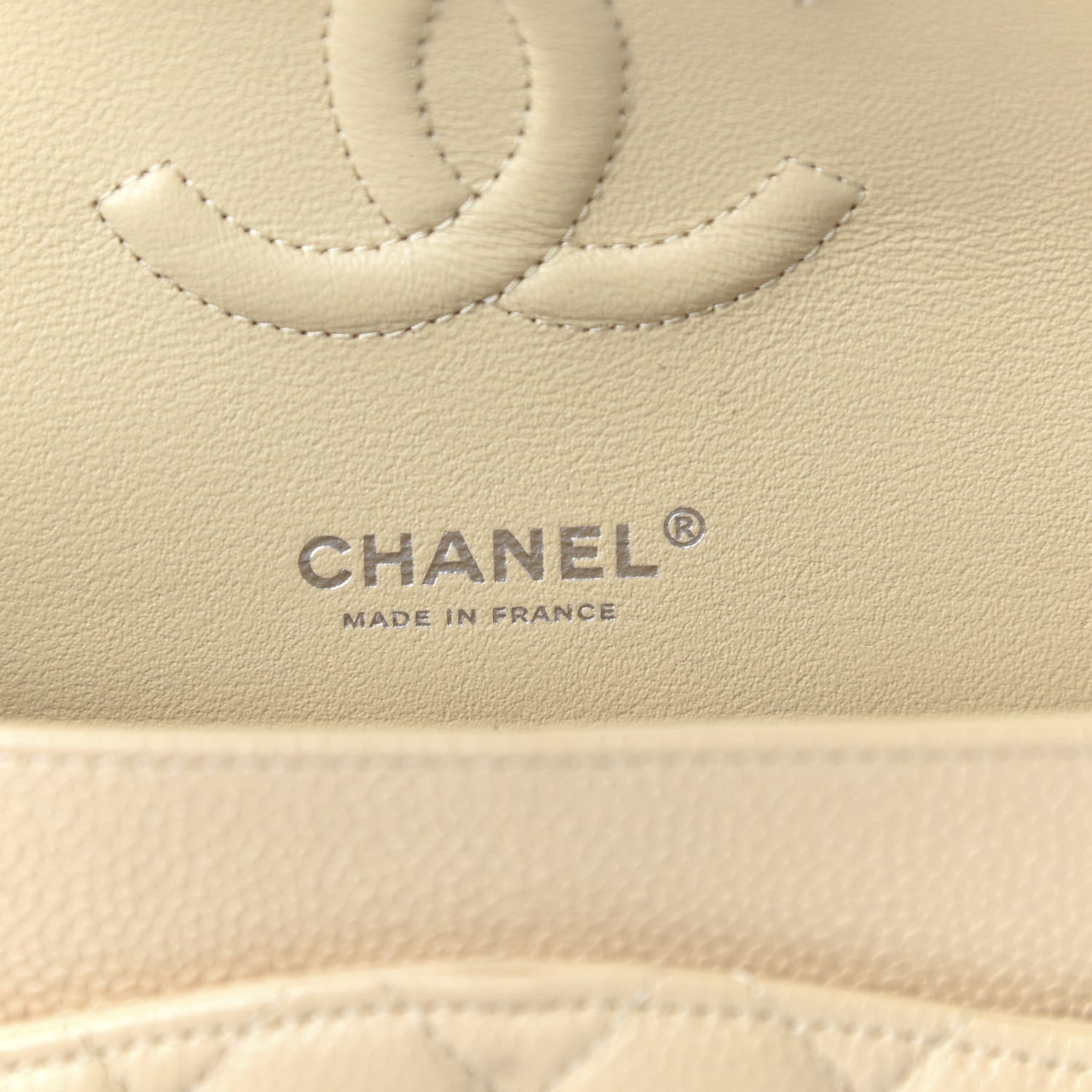 Chanel Caviar Quilted Medium Double Flap Beige 8 of 10
