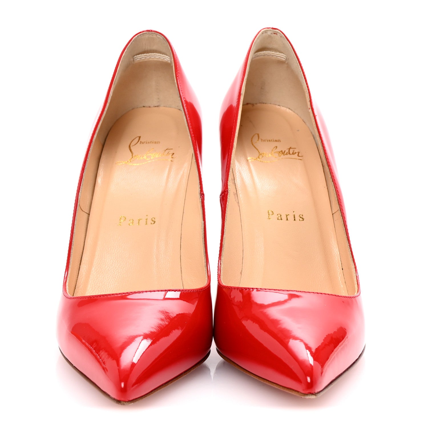 Christian Louboutin Patent Batignolles 100 Pumps 36 Rouge Lipstick