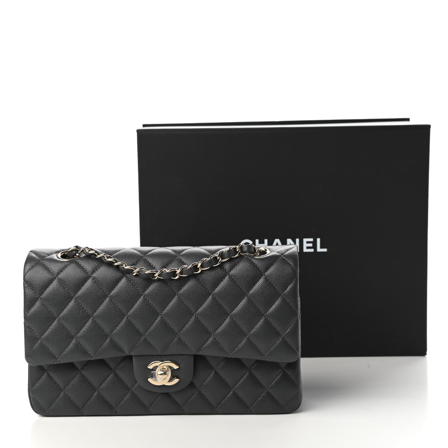 Chanel Caviar Quilted Medium Double Flap Dark Grey 11 of 11
