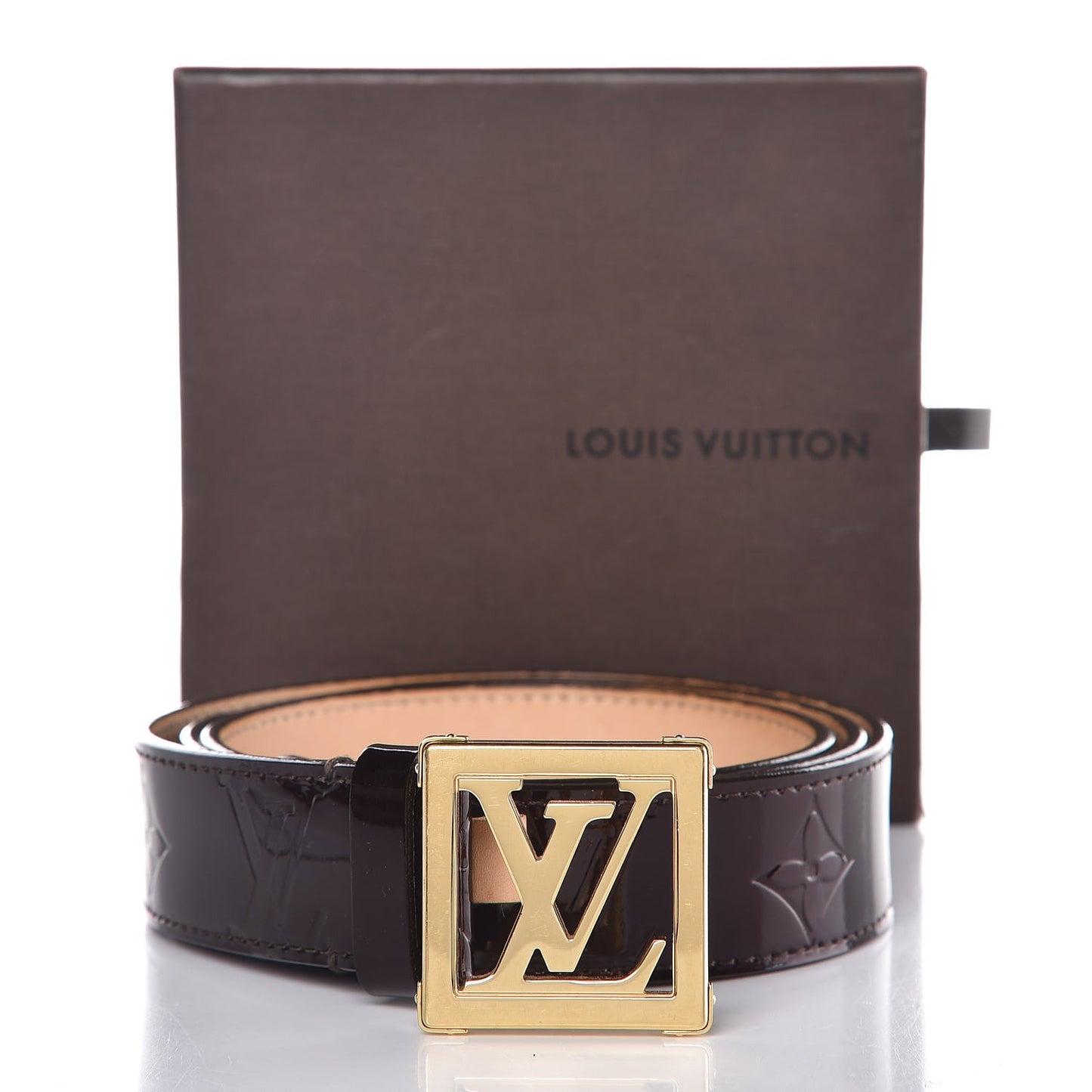 Vernis LV Frame Belt 95 38 Amarante