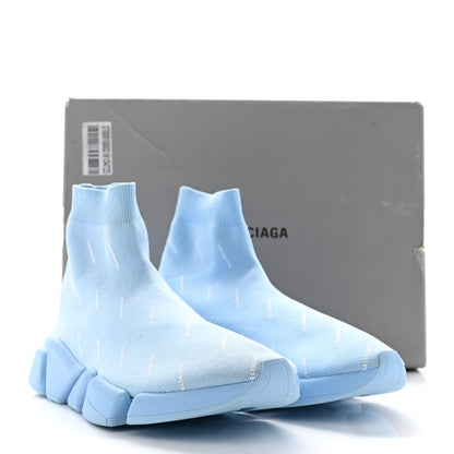 Balenciaga Technical 3D Recycled Knit Allover Logo Mens Speed 2.0 Sneakers 44 Soft Blue White 15 of 15