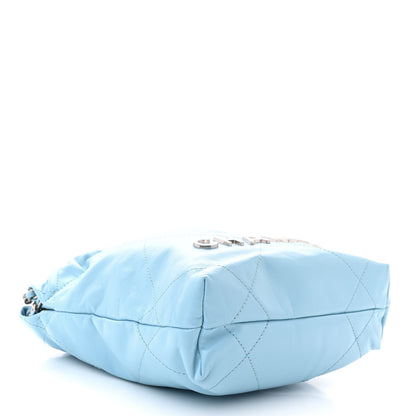 Chanel Shiny Calfskin Quilted Mini 22 Light Blue 4 of 10