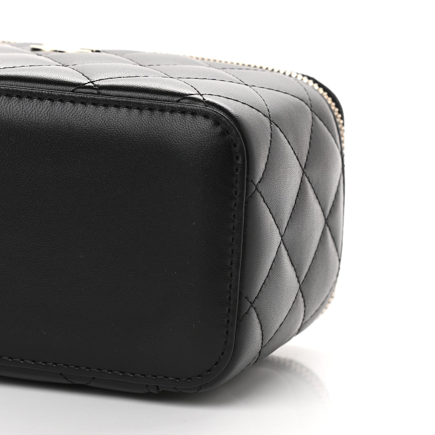 Chanel Lambskin Quilted Small Top Handle Vanity Case With Chain Black 8 of 8