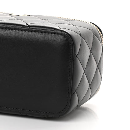 Chanel Lambskin Quilted Small Top Handle Vanity Case With Chain Black 8 of 8