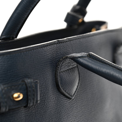 Burberry Grainy Calfskin House Check Medium Banner Tote Ink Blue 13 of 16
