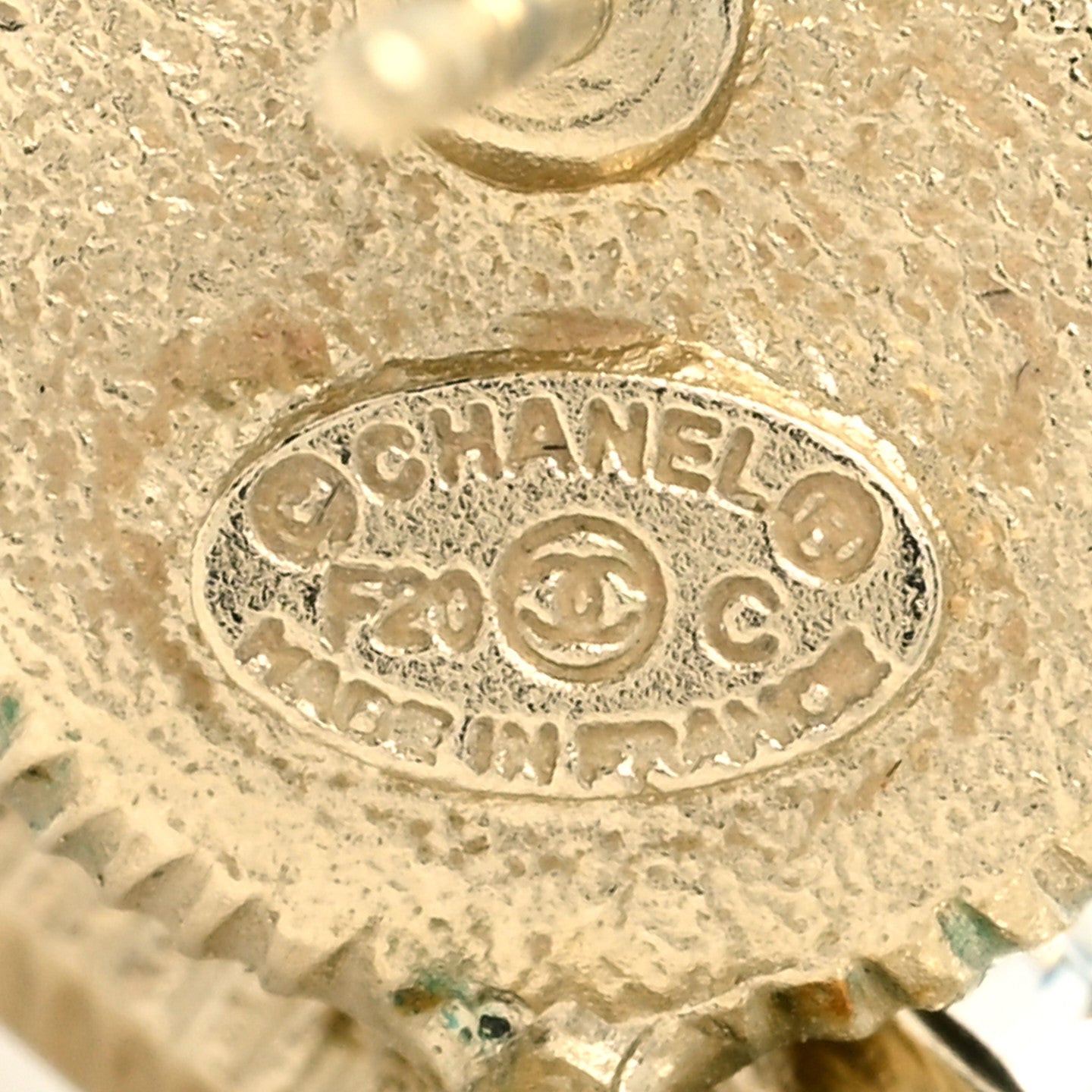 Chanel Metal Crystal Pearl CC Drop Earrings Gold 4 of 4