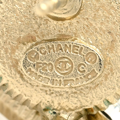 Chanel Metal Crystal Pearl CC Drop Earrings Gold 4 of 4