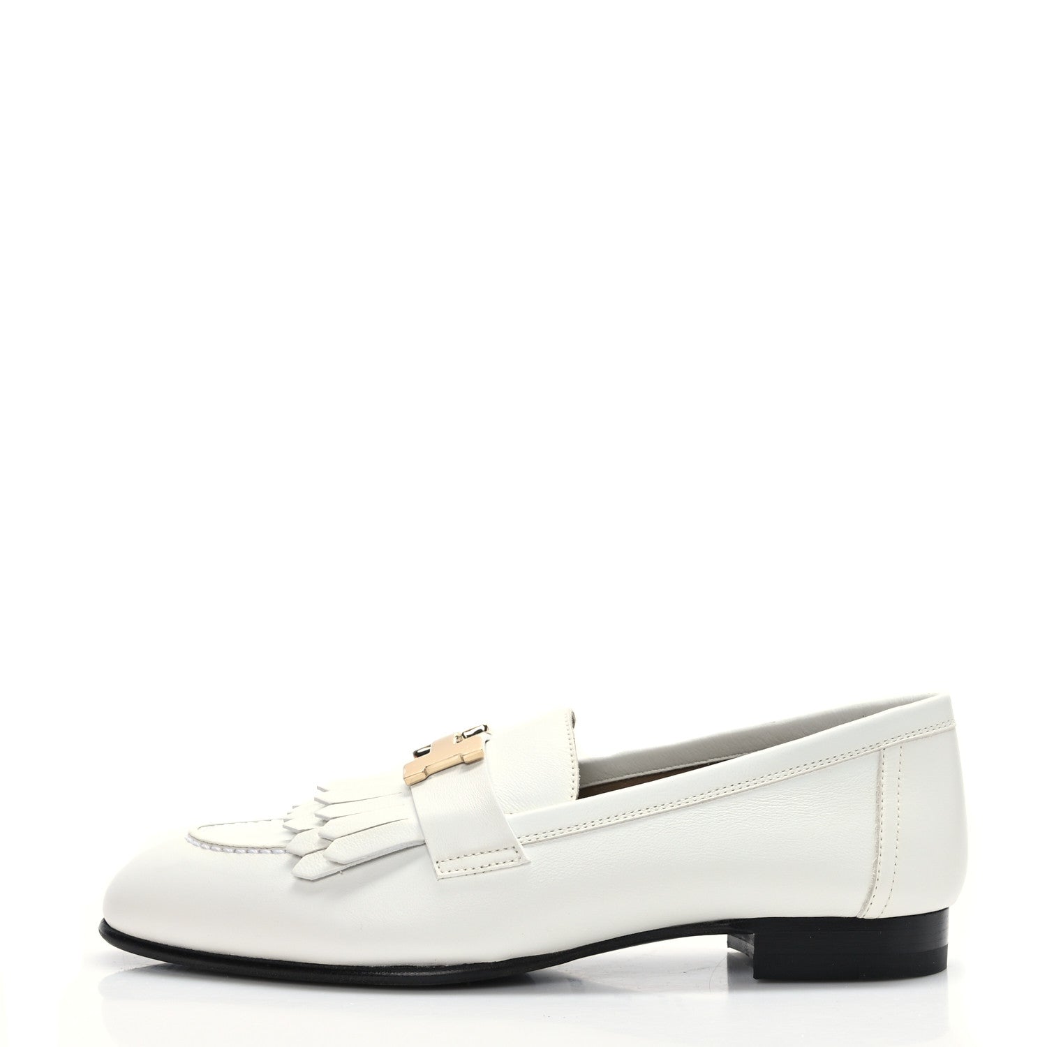Hermes Calfskin Womens Royal Loafer 36 White 1 of 9