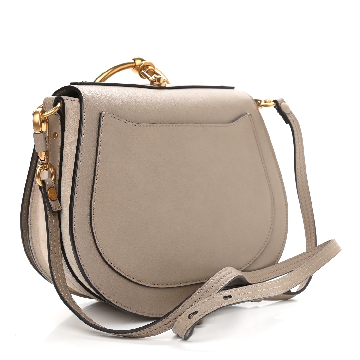 Chloe Calfskin Suede Medium Nile Bracelet Bag Motty Grey 3 of 11