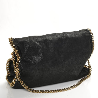 Stella McCartney Metallic Shaggy Deer Falabella Fold Over Tote Black 3 of 5