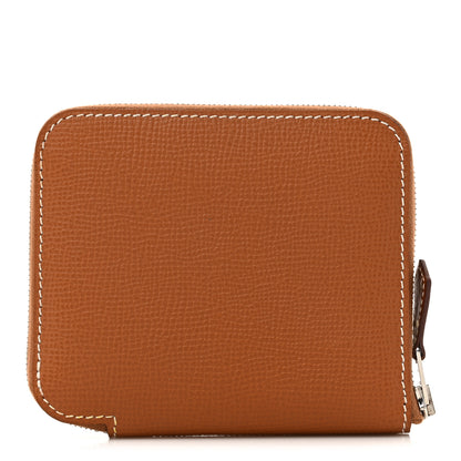 Hermes Epsom Silk'in Compact Wallet Gold Cassis Vert Fizz 1 of 9