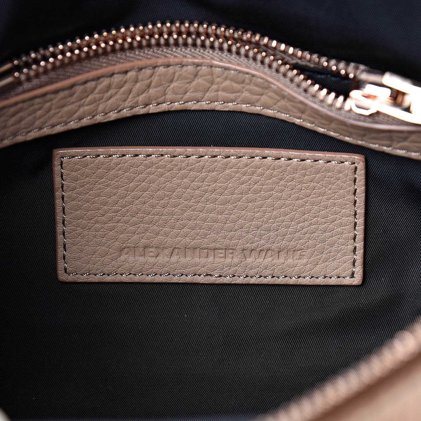 Pebbled Lambskin Mini Rockie Truffle Rose Gold Hardware