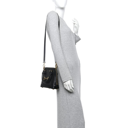 Gucci Boarded Plutone Calfskin Mini Horsebit 1955 Top Handle Bag Black 2 of 10