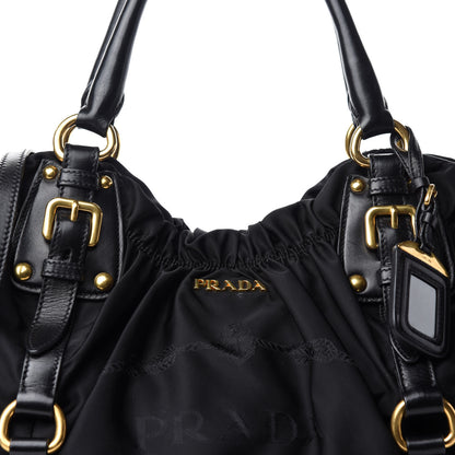 Prada Tessuto Nylon Jacquard Logo Tote Black 11 of 11