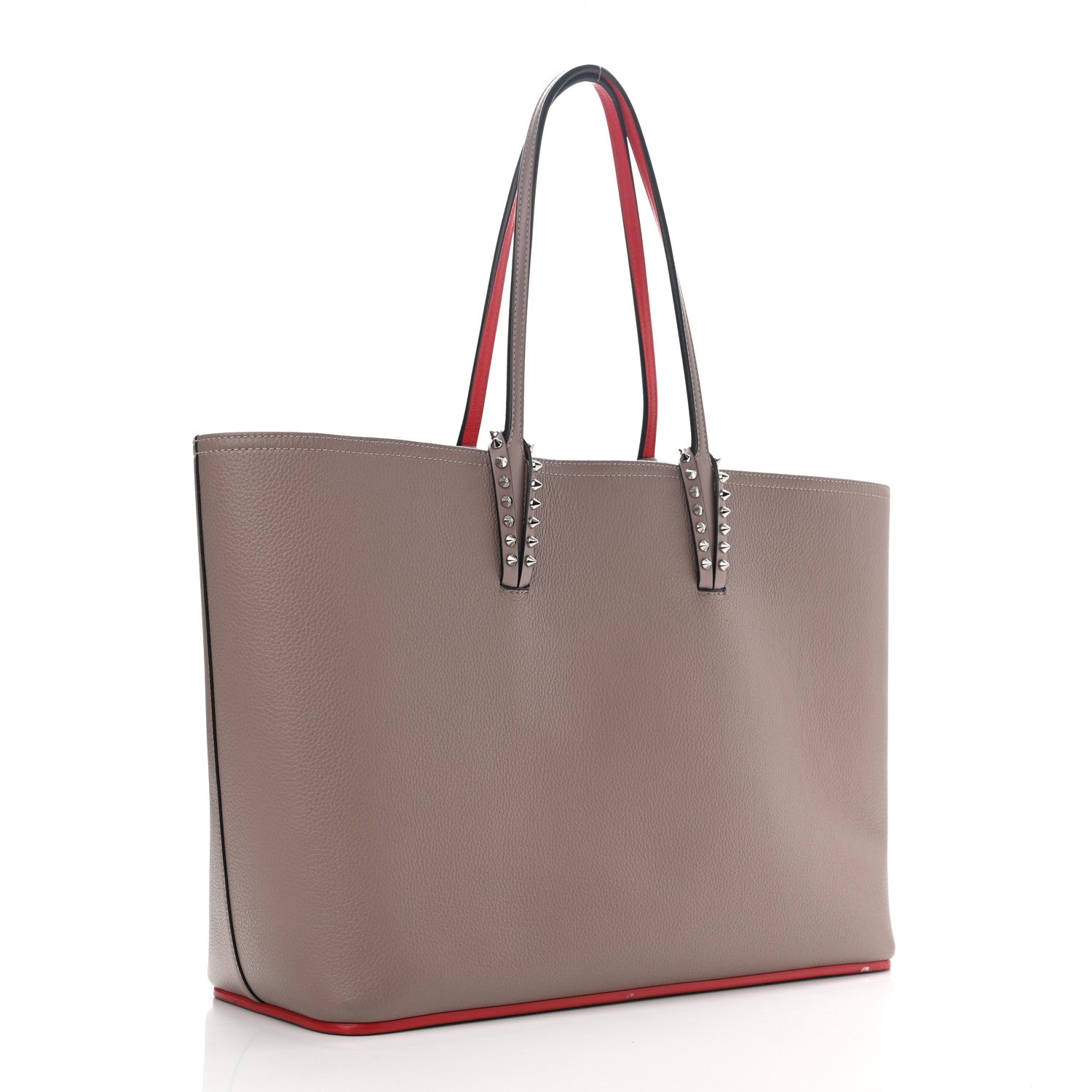 Christian Louboutin Calfskin Spikes East West Cabata Tote Brown 4 of 12