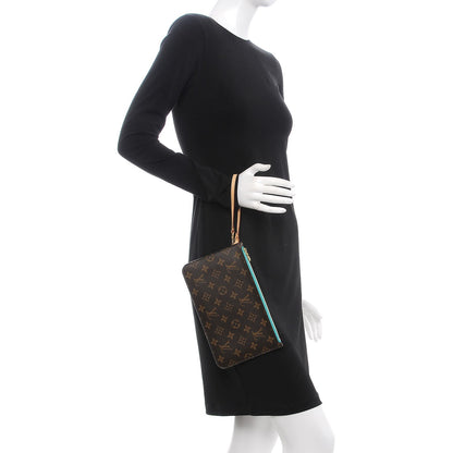 Louis Vuitton Monogram Neverfull MM GM Pochette Turquoise 2 of 7