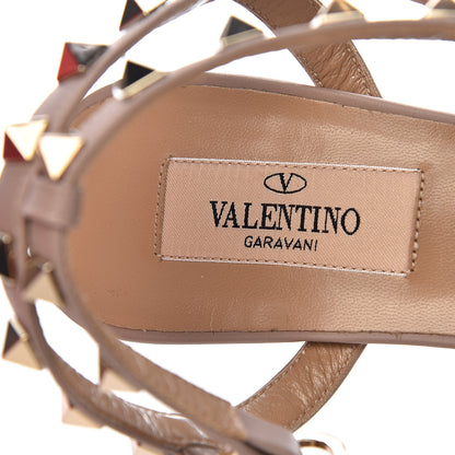 Valentino Garavani Pebbled Calfskin Rockstud Ankle Strap 65mm Pumps 36 Poudre 7 of 10