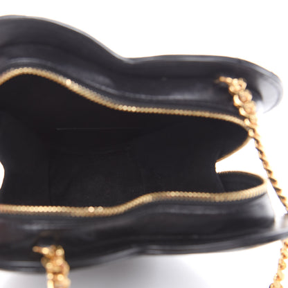 Saint Laurent Lambskin Matelasse Chevron Monogram Small Love Heart Chain Bag Black 5 of 11