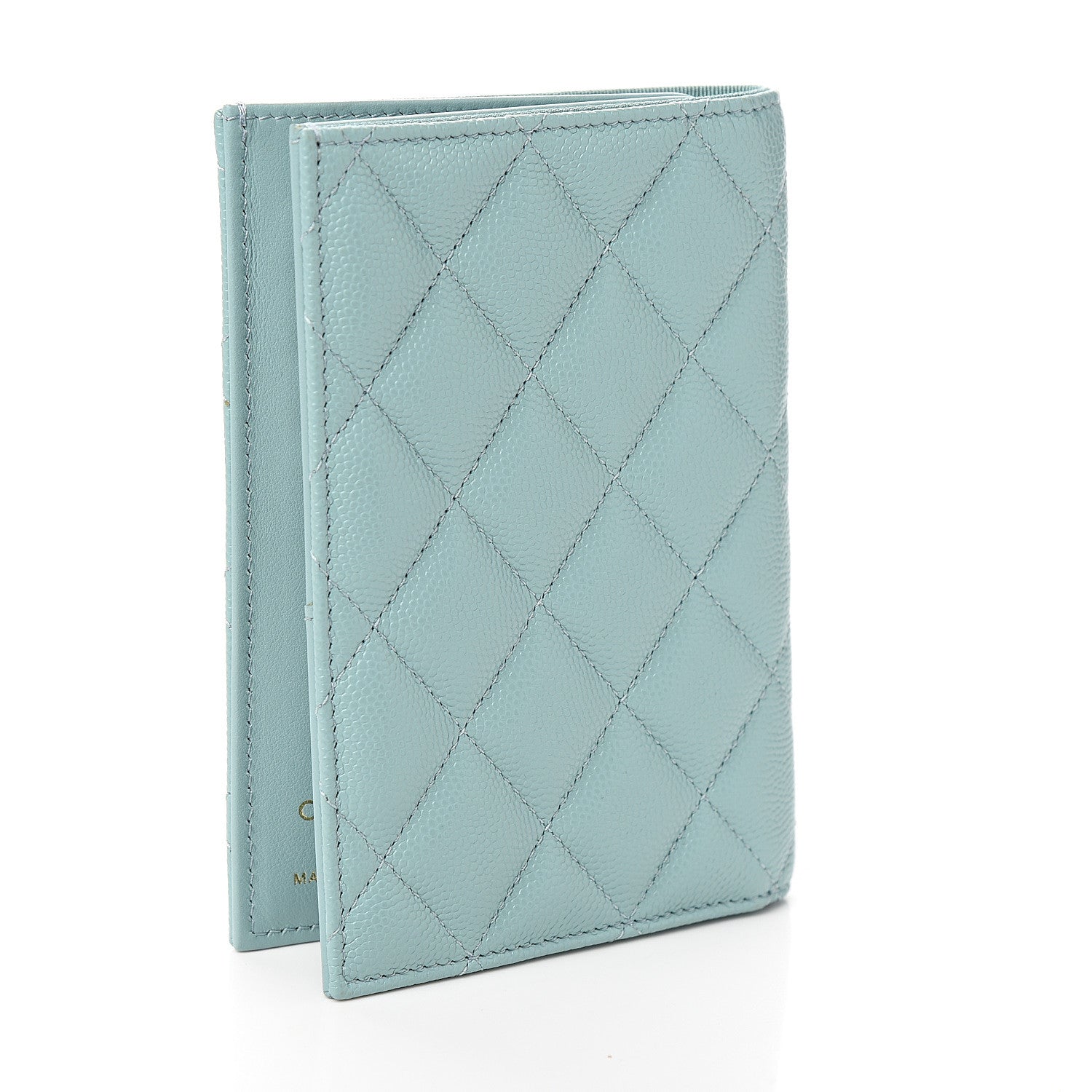 Chanel Caviar Quilted Passport Holder Blue 2 of 7