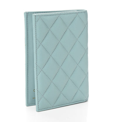 Chanel Caviar Quilted Passport Holder Blue 2 of 7