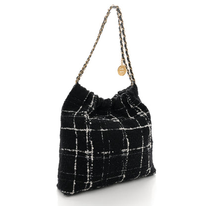 Chanel Wool Tweed Quilted Chanel 22 Black Multicolor 4 of 12