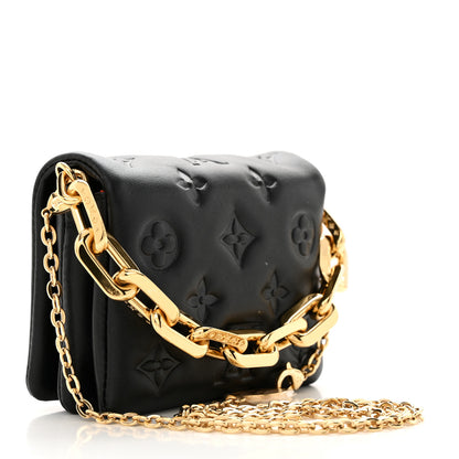 Louis Vuitton Lambskin Embossed Monogram Coussin Belt Bag Black 3 of 9