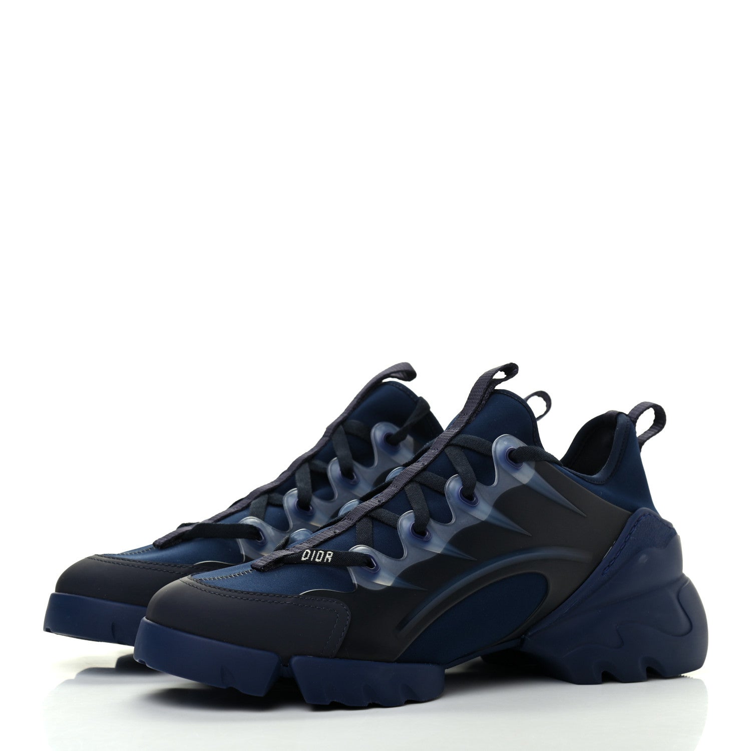 Christian Dior Neoprene Rubber Womens D-Connect Sneakers 40.5 Indigo Blue 3 of 13