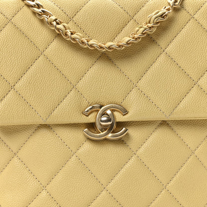 Chanel Shiny Caviar Quilted Chain Melody Backpack Yellow 8 of 10