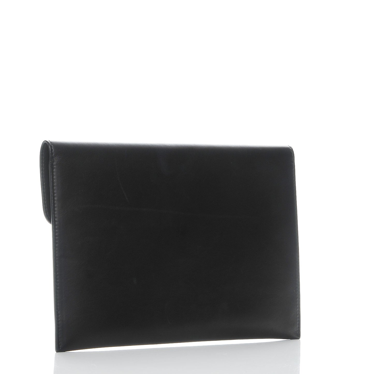 Calfskin Skull Envelope Clutch Black