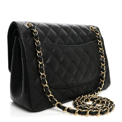 Chanel Caviar Quilted Jumbo Double Flap Black 3 of 10