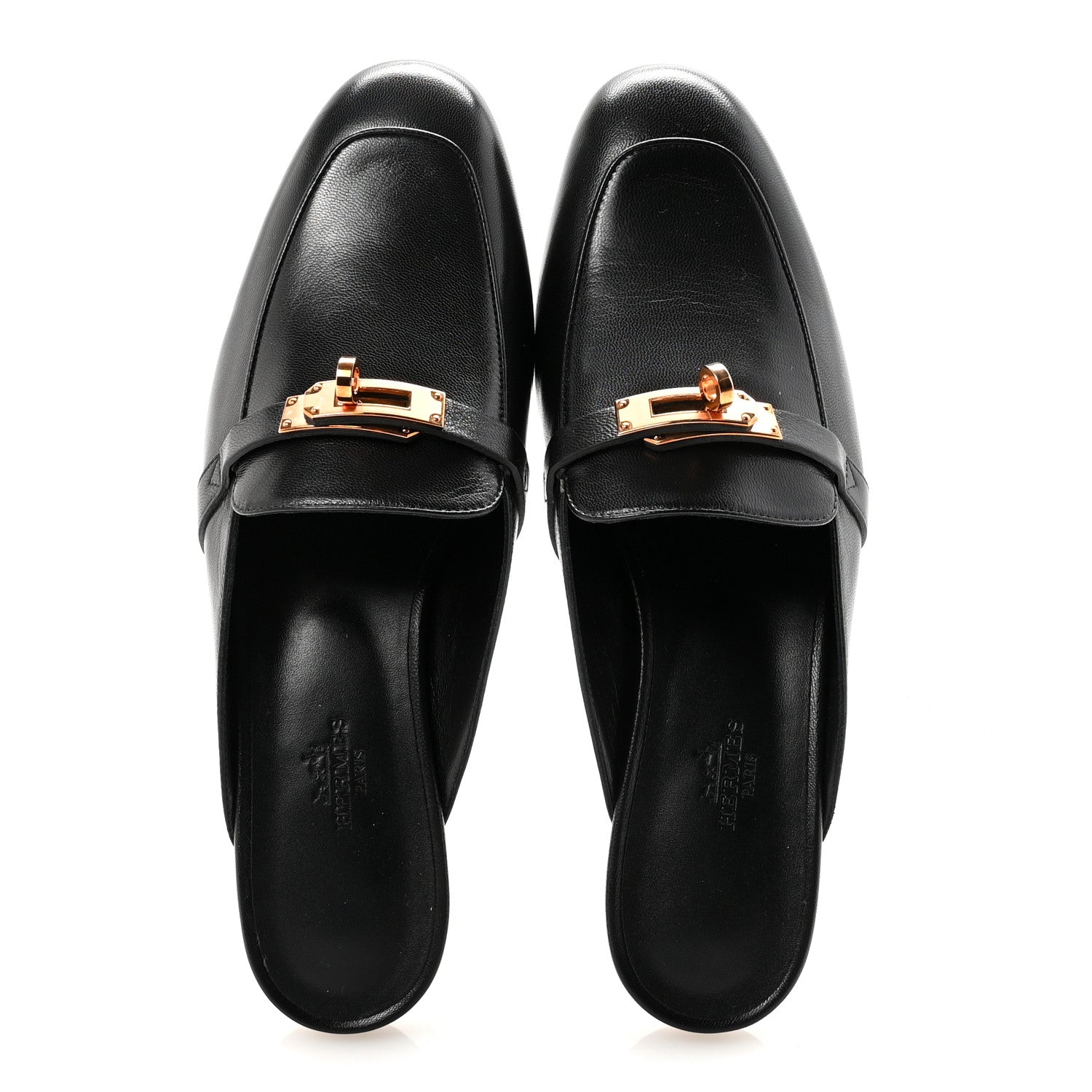Hermes Goatskin Oz Mules 38.5 Black 2 of 10