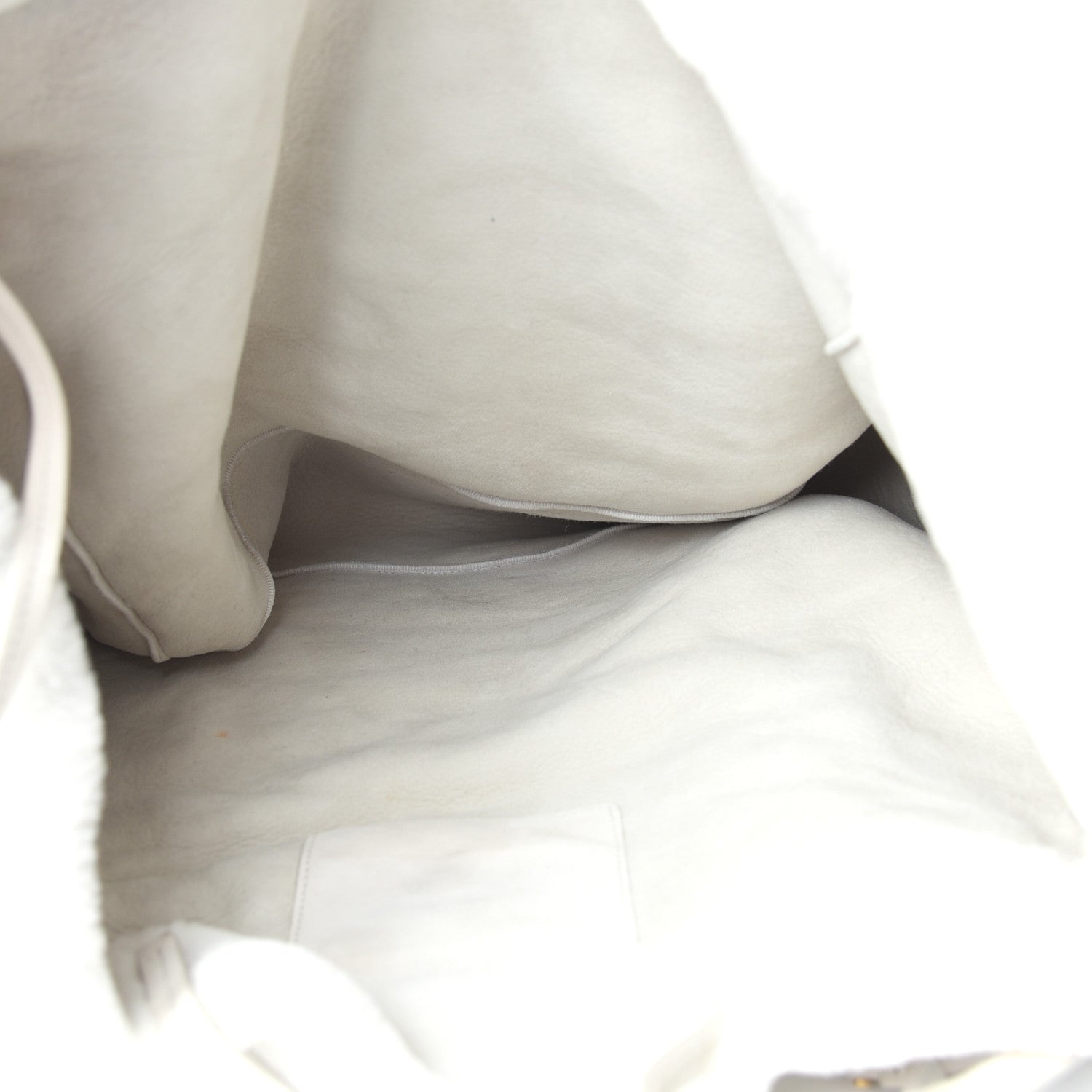 Prada Shearling Saffiano Shoulder Bag White 6 of 10