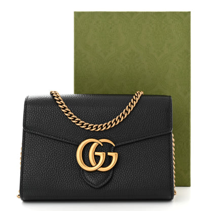 Gucci Calfskin GG Marmont Chain Wallet Bag Black 12 of 12