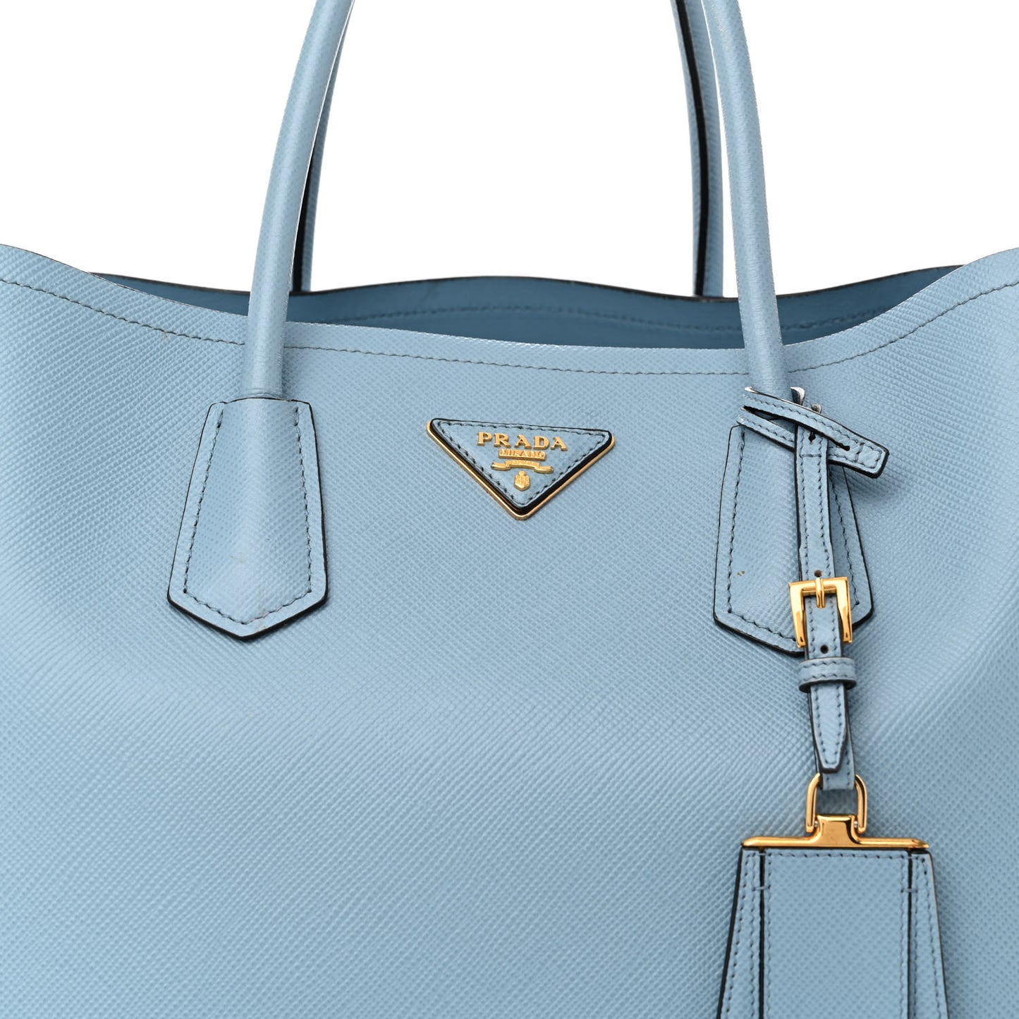 Saffiano Cuir Medium Double Bag Astrale Blue