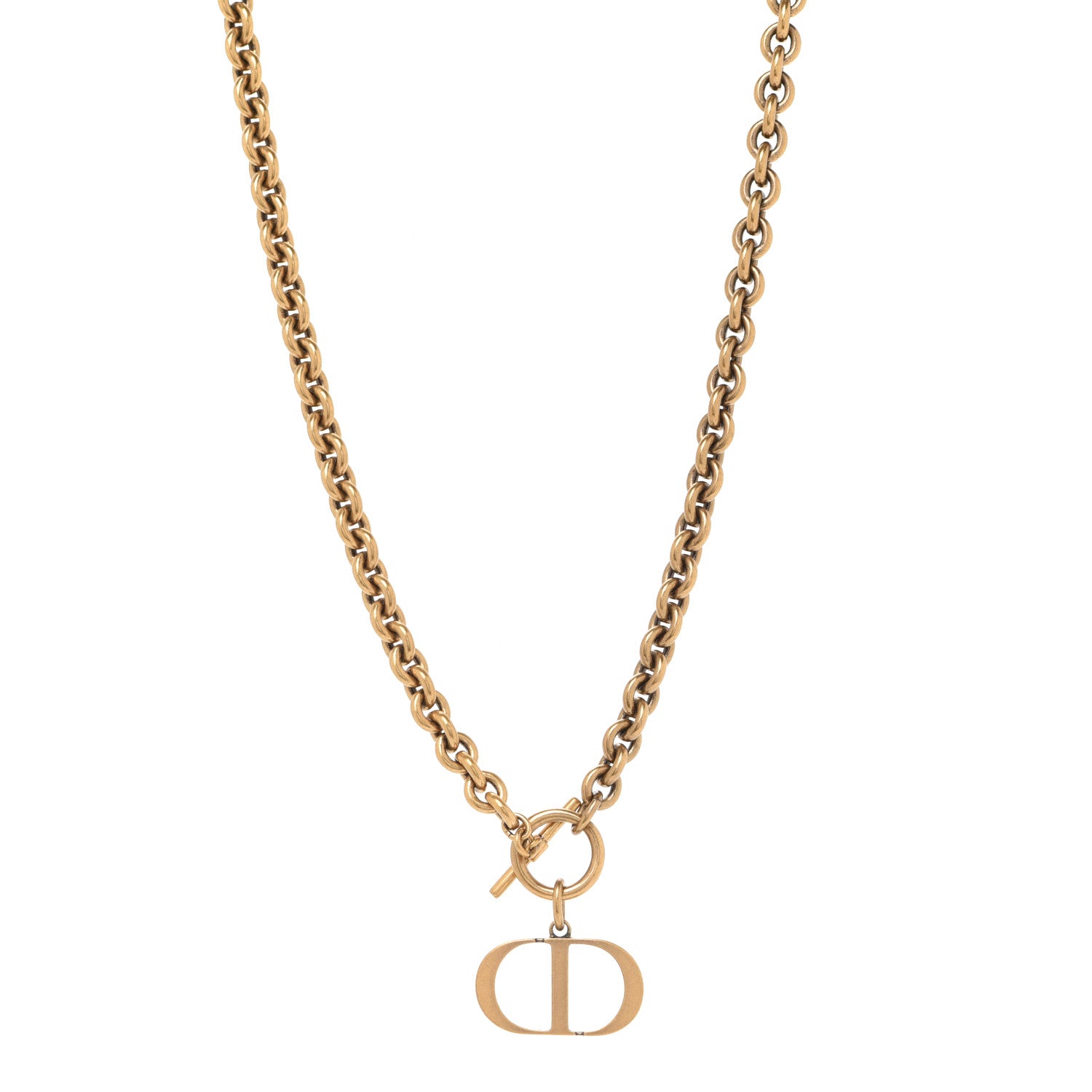 Christian Dior Metal 30 Montaigne Necklace Aged Gold 1 of 6