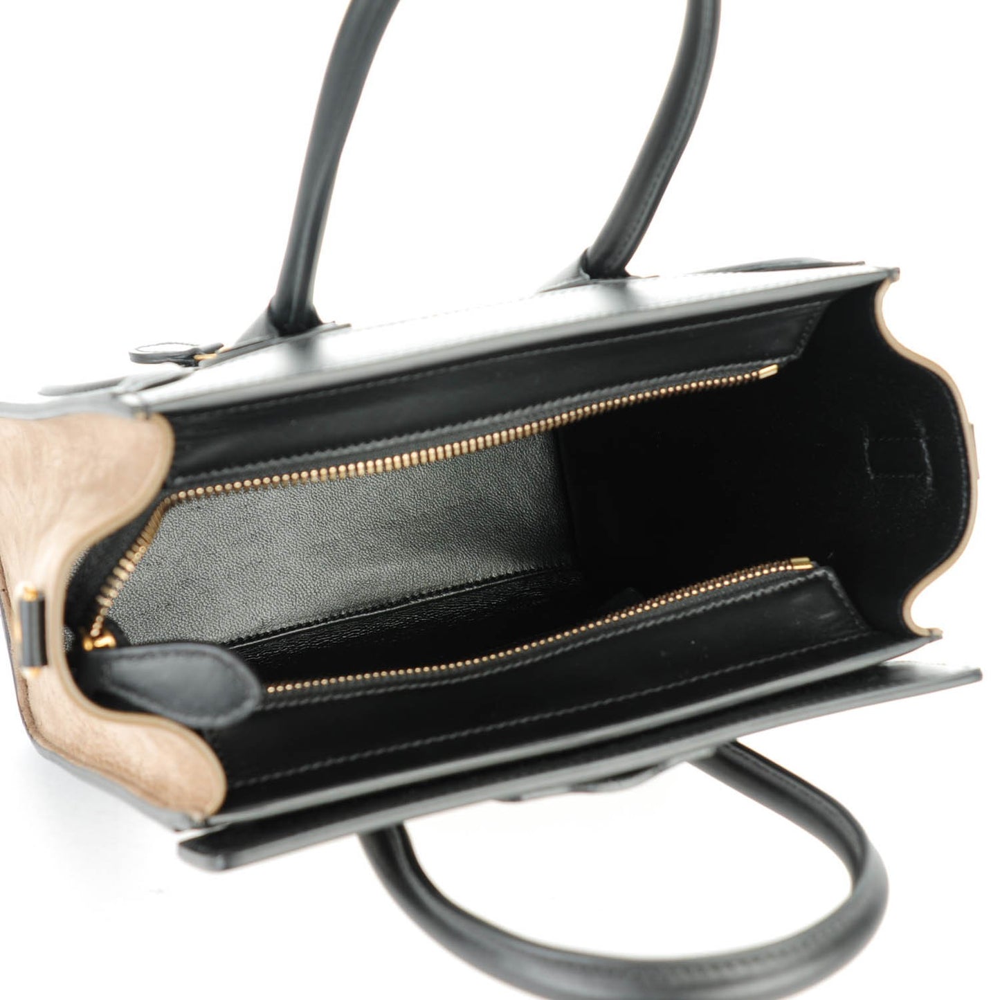 Bullhide Calfskin Suede Nano Tri-Color Luggage White