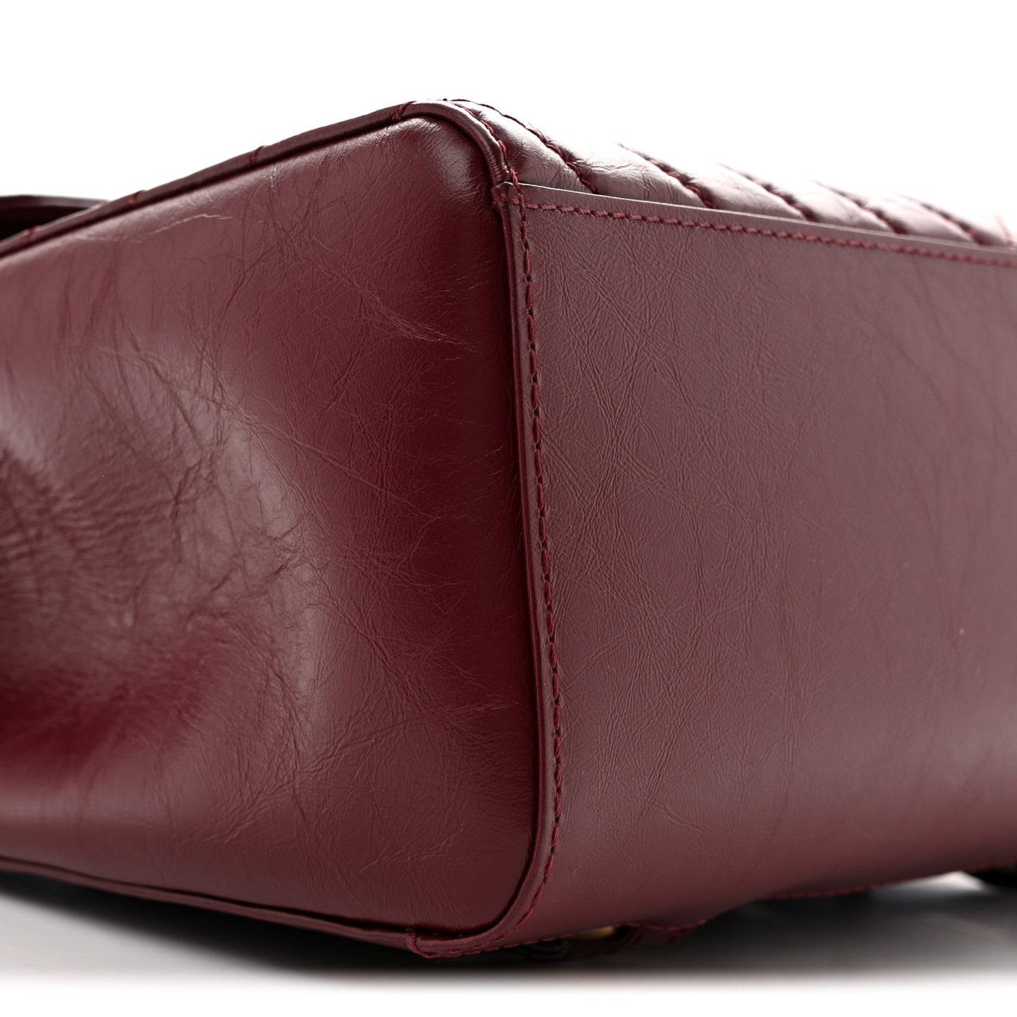Aged Calfskin Chevron Quilted Backpack Red