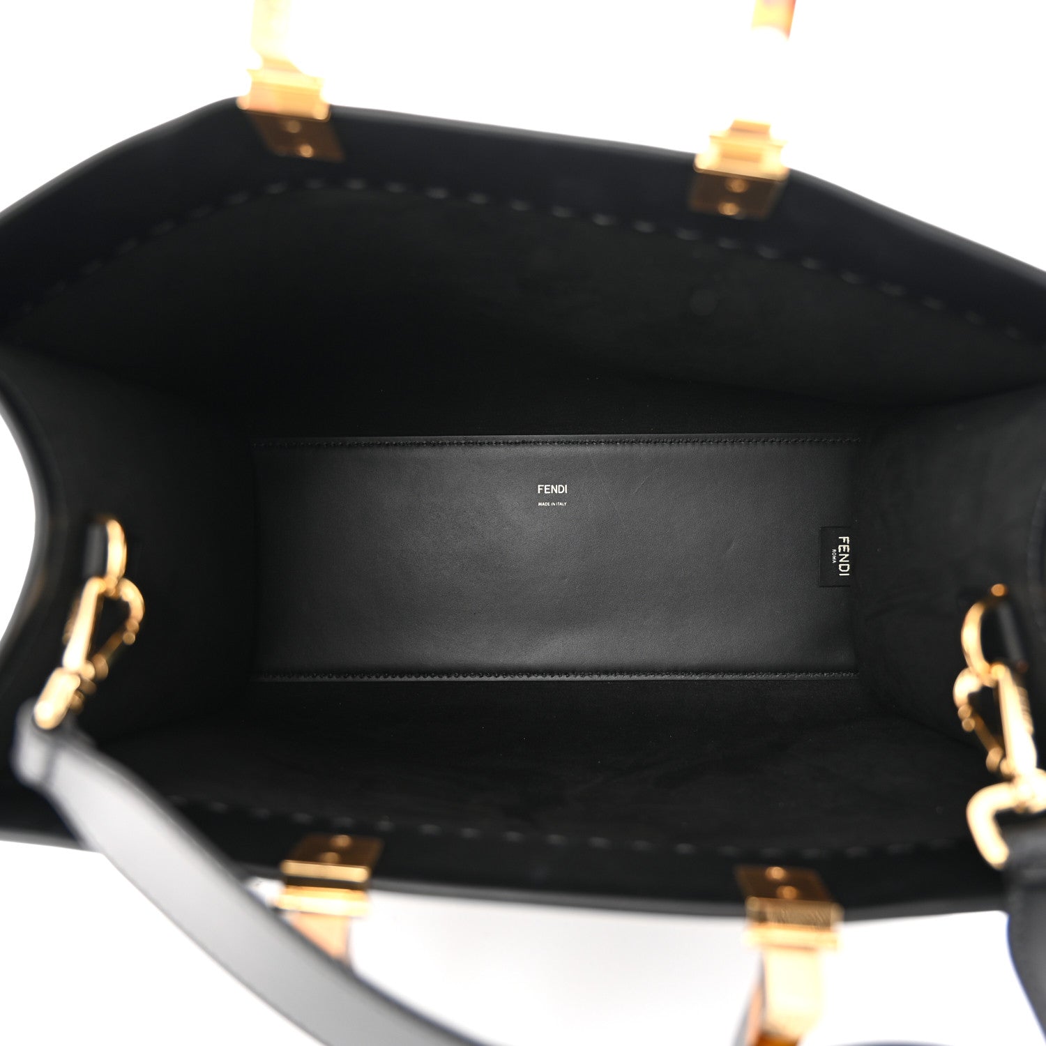 Fendi Vitello King Plexiglass Medium Fendi Sunshine Shopper Tote Black 5 of 10