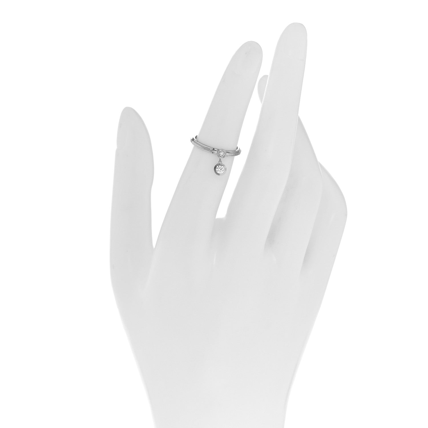 Cartier 18K White Gold Diamond D'Amour Charm Ring 49 4.75 2 of 7