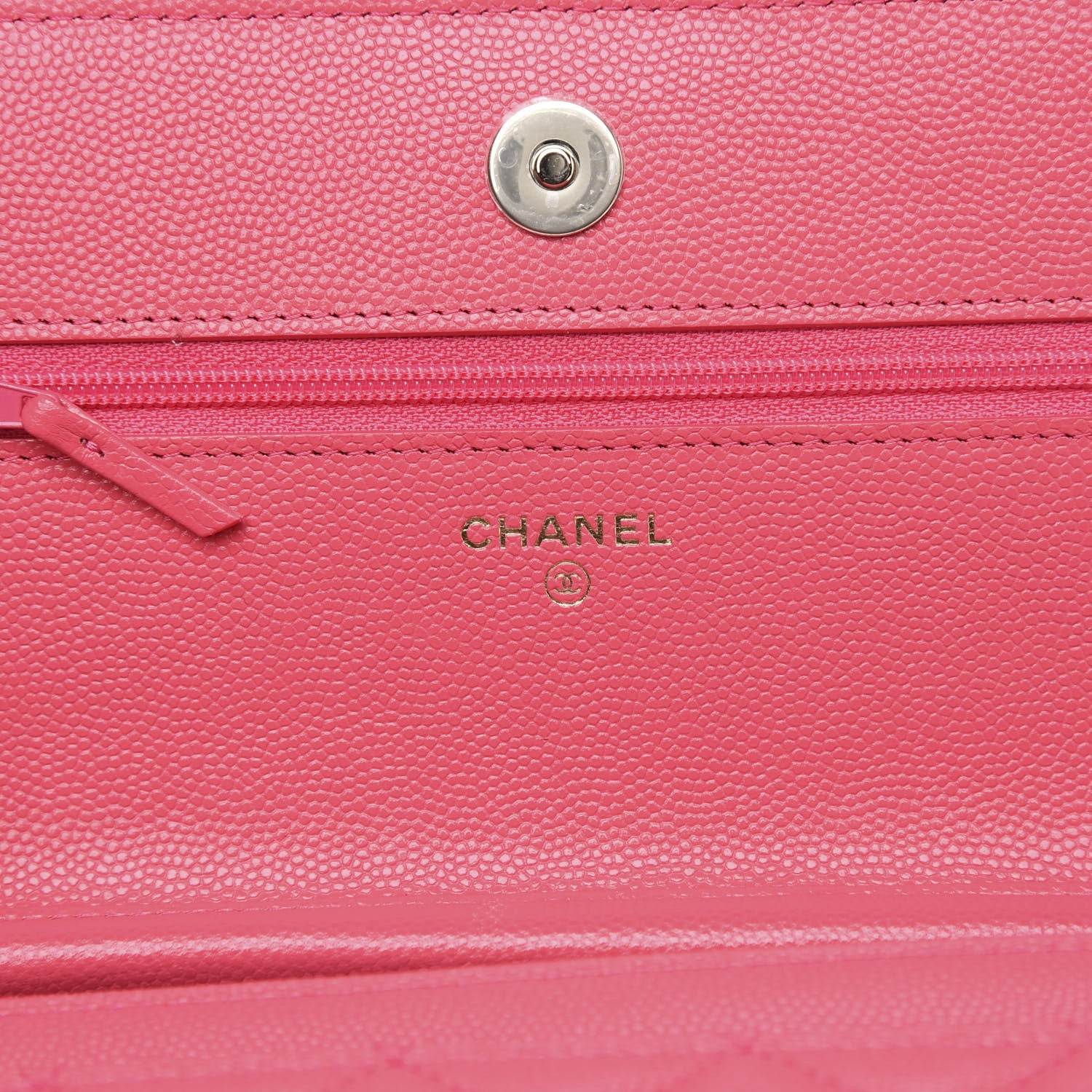 Chanel Caviar Quilted French New Wave Chain CC Wallet On Chain WOC Pink 9 of 12
