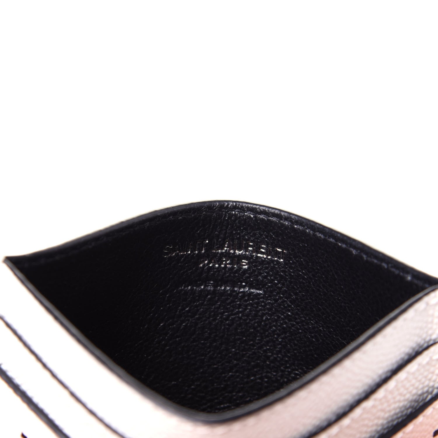 Saint Laurent Grain De Poudre Geo Print Monogram Credit Card Case White 6 of 9