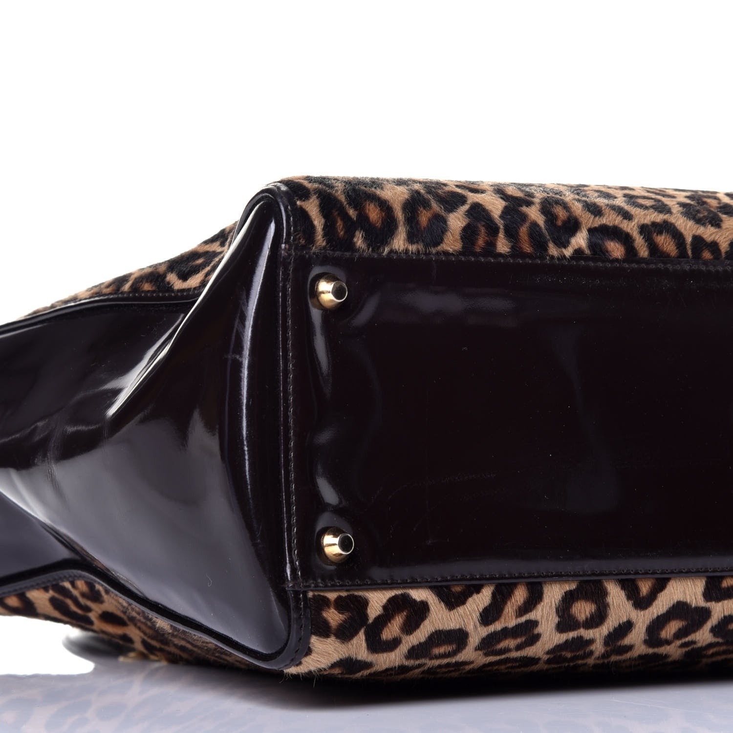 Christian Dior Patent Pony Hair Leopard Print Large Lady Dior Brown 6 of 7
