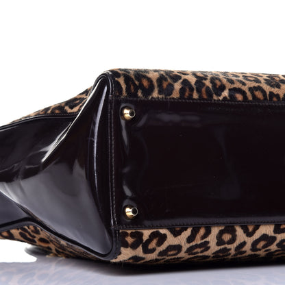 Christian Dior Patent Pony Hair Leopard Print Large Lady Dior Brown 6 of 7