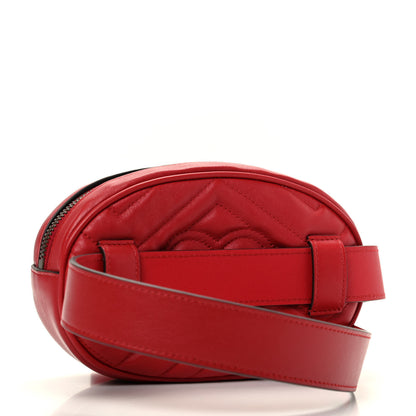 Gucci Calfskin Matelasse GG Marmont Belt Bag 95 38 Hibiscus Red 3 of 11
