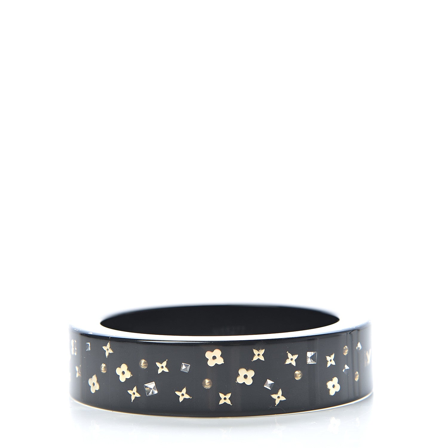 Louis Vuitton Resin Swarovski Inclusion Art Deco Bracelet M Black 3 of 5