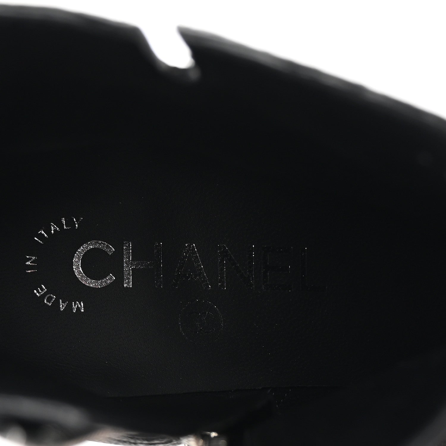 Chanel Goatskin Calfskin CC Short Boots 38.5 Black White 8 of 10
