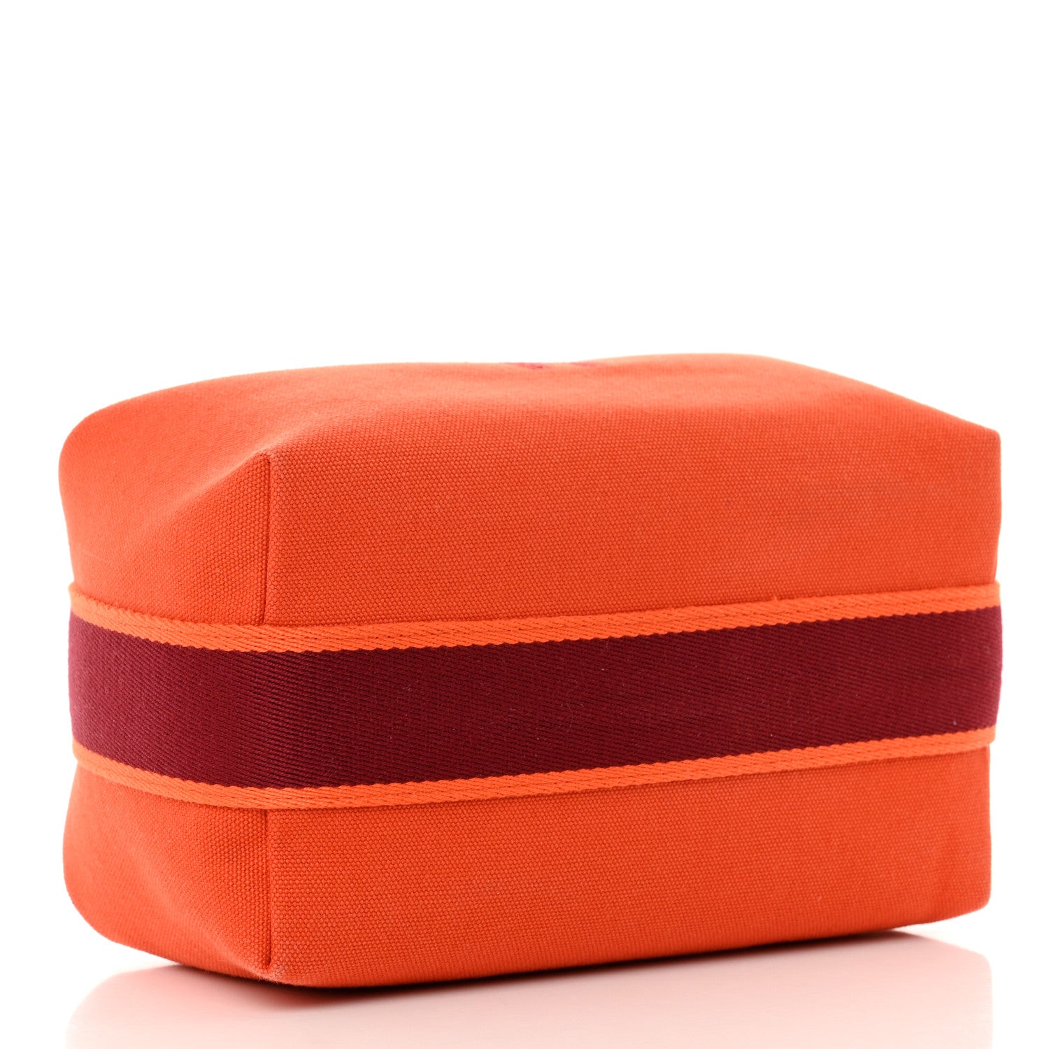 Hermes Canvas Small Bride-A-Brac Pouch Orange Burgundy 4 of 6